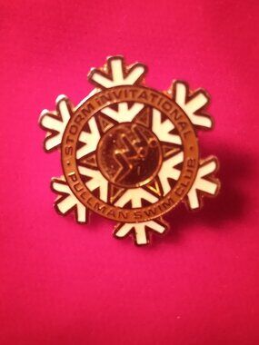 Pullman Swim Club Storm Invitational metal and enamel pin